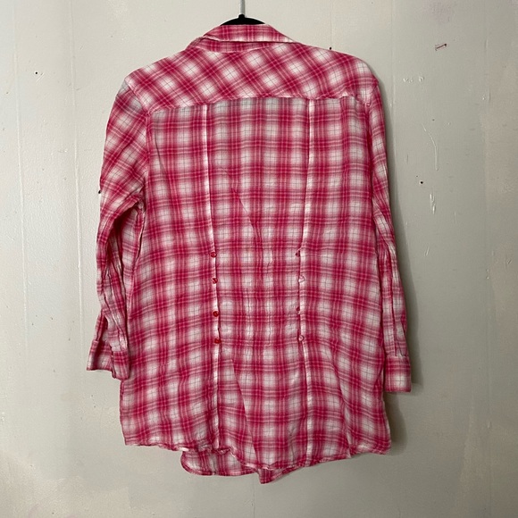 Sundance Women’s Size Large Red White Plaid Button Up Shirt - Picture 9 of 10
